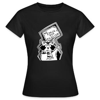 Trashpanda contre le fascisme - T-shirt Femme - noir - Devant - AI Model Female 172 dark (172cm)