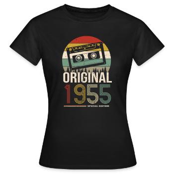 1955 Birthday 1955 Born in 1955 Birthday - Women's T-Shirt - black - Front - AI Model Female 172 dark (172cm)