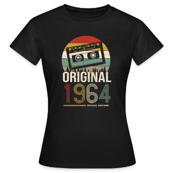1964 anniversaire 1964 né en 1964 anniversaire - T-shirt Femme - noir - Devant - AI Model Female 172 dark (172cm)