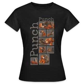 Petit singe mignon donne un coup de poing Coup de poing singe - T-shirt Femme - noir - Devant - AI Model Female 172 dark (172cm)