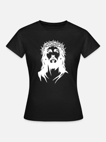 Jesus Christus Silhouette - Frauen T-Shirt - Schwarz