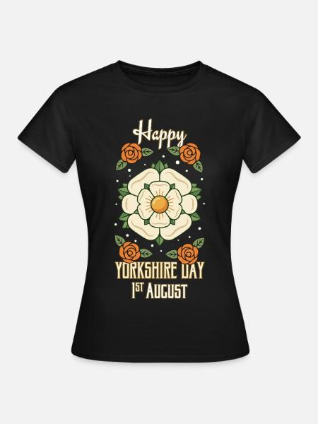 Joyeuse Journée du Yorkshire 1er août Symbole du Yorkshire - T-shirt Femme - noir