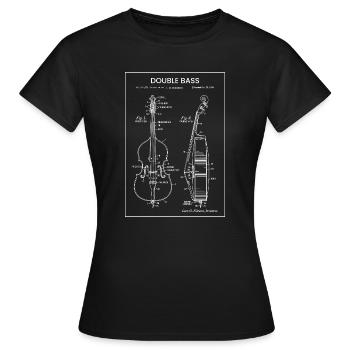 Blueprint Kontrabass-Illustration - Frauen T-Shirt - Schwarz - Vorne - AI Model Female 172 dark (172cm)