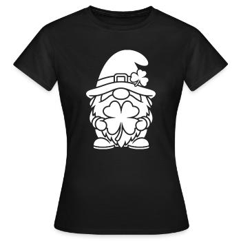 Lucky Dwarf with Shamrock - Women's T-Shirt - black - Front - AI Model Female 172 dark (172cm)