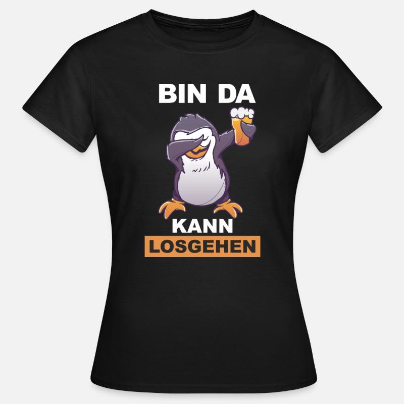 Dabbing Pinguin Trinkspruch Spass - Frauen T-Shirt - Schwarz