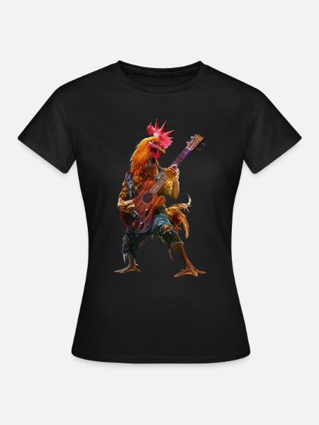 Hahn Ukulele - Frauen T-Shirt - Schwarz