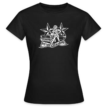 Hod Rod - race flag rockabella - Frauen T-Shirt - Schwarz - Vorne - AI Model Female 172 dark (172cm)