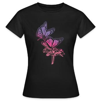 Monarch Butterfly Sketch Graphic Butterfly Lovers - T-shirt Femme - noir - Devant - AI Model Female 172 dark (172cm)
