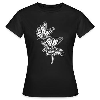 Monarch Butterfly Sketch Graphic Butterfly Lovers - T-shirt Femme - noir - Devant - AI Model Female 172 dark (172cm)