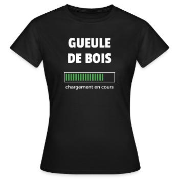 gueule de bois chargement en cours - T-shirt Femme - noir - Devant - AI Model Female 172 dark (172cm)