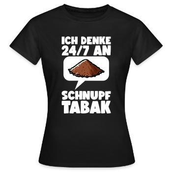 Schnupftabak - Frauen T-Shirt - Schwarz - Vorne - AI Model Female 172 dark (172cm)