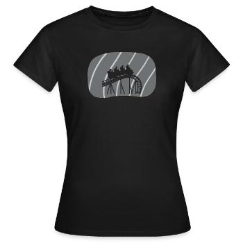 Achterbahn rollercoaster Festzelt - Frauen T-Shirt - Schwarz - Vorne - AI Model Female 172 dark (172cm)