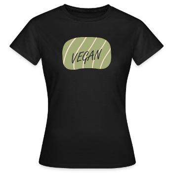 Vegan Gesund - Frauen T-Shirt - Schwarz - Vorne - AI Model Female 172 dark (172cm)