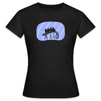 Montagnes russes Grande Roue Chapiteau - T-shirt Femme - noir - Devant - AI Model Female 172 dark (172cm)