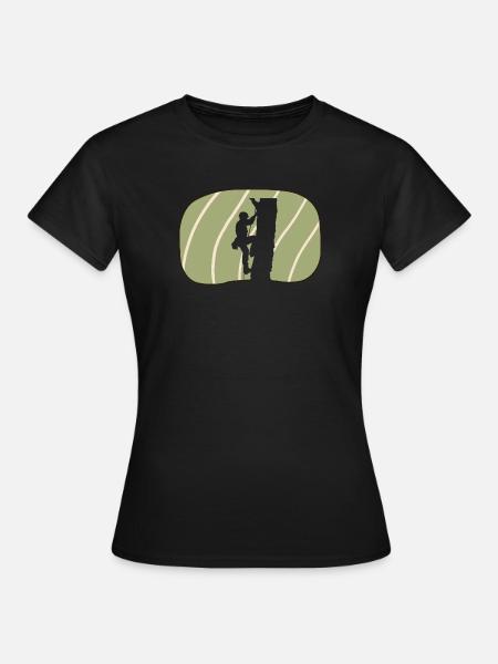 Baumklettern Kletterer Aufstieg - Frauen T-Shirt - Schwarz