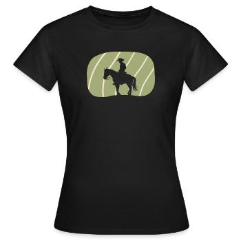 Cowboy Sattel - Frauen T-Shirt - Schwarz - Vorne - AI Model Female 172 dark (172cm)