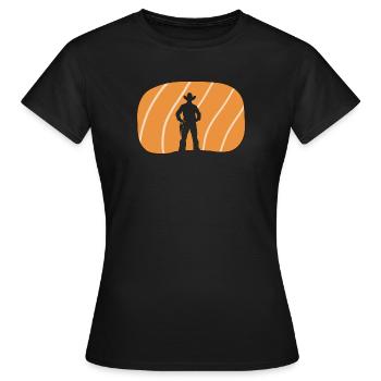 Cowboy Sheriff Sattel - Frauen T-Shirt - Schwarz - Vorne - AI Model Female 172 dark (172cm)