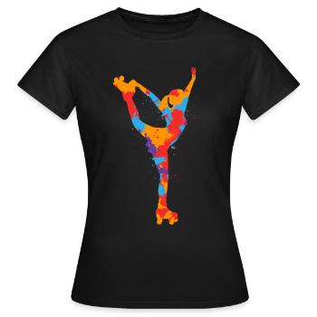 patins à roulettes patins à roulettes colorés filles patin à roulettes - T-shirt Femme - noir - Devant - AI Model Female 172 dark (172cm)