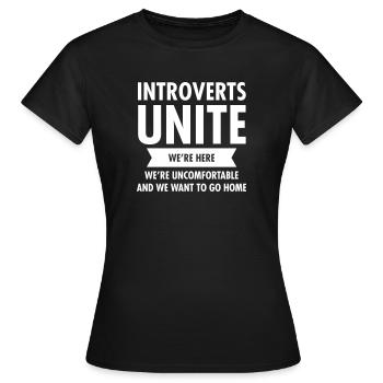 Introverts Unite - T-shirt Femme - noir - Devant - AI Model Female 172 dark (172cm)