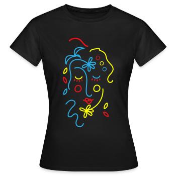 Flowers Woman - Women's T-Shirt - black - Front - AI Model Female 172 dark (172cm)