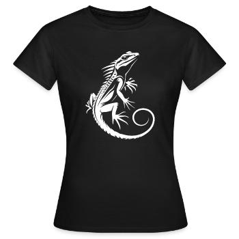 Echse - Frauen T-Shirt - Schwarz - Vorne - AI Model Female 172 dark (172cm)