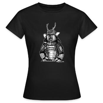 SAMURAI BÄREN - Frauen T-Shirt - Schwarz - Vorne - AI Model Female 172 dark (172cm)