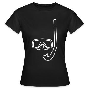 Taucherbrille mit Schnorchel - Frauen T-Shirt - Schwarz - Vorne - AI Model Female 172 dark (172cm)