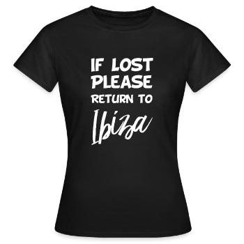 En cas de perte - Ibiza - T-shirt Femme - noir - Devant - AI Model Female 172 dark (172cm)