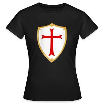 Kreuzritter Schild - Frauen T-Shirt - Schwarz - Vorne - AI Model Female 172 dark (172cm)