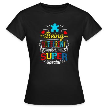 Autismus Autist ADHS Autism Asperger Geschenk - Frauen T-Shirt - Schwarz - Vorne - AI Model Female 172 dark (172cm)
