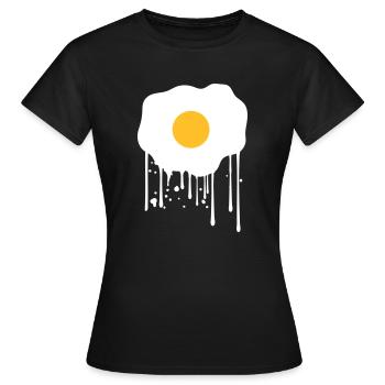 spray tropfen graffiti stempel spiegelei essen lec - Frauen T-Shirt - Schwarz - Vorne - AI Model Female 172 dark (172cm)