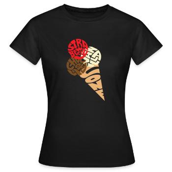 Eiscreme ,Eiskrem, Eis - Frauen T-Shirt - Schwarz - Vorne - AI Model Female 172 dark (172cm)