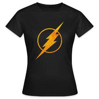 Justice League The Flash Logo - Women's T-Shirt - black - Front - AI Model Female 172 dark (172cm)