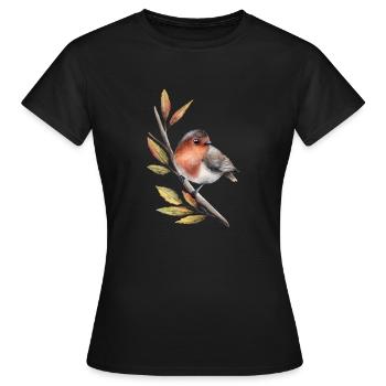 Rouge-gorge - T-shirt Femme - noir - Devant - AI Model Female 172 dark (172cm)