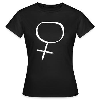Feminismus feminin Frau weisse Geschenkidee - Frauen T-Shirt - Schwarz - Vorne - AI Model Female 172 dark (172cm)