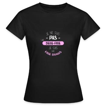 T shirt Je Ne Suis Pas Une Belle Fille - T-shirt Femme - noir - Devant - AI Model Female 172 dark (172cm)