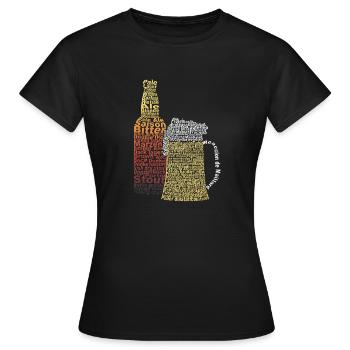 craft beer - Women's T-Shirt - black - Front - AI Model Female 172 dark (172cm)