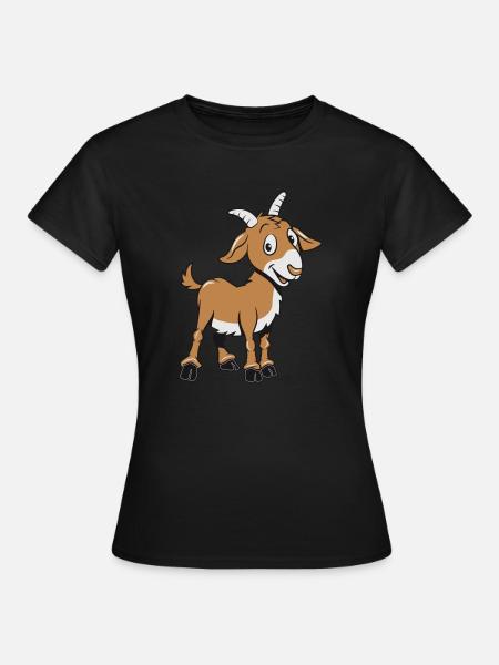 Ziege meckern lächeln - Frauen T-Shirt - Schwarz