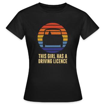 Driver's license gift driving test passed Regenb - Women's T-Shirt - black - Front - AI Model Female 172 dark (172cm)