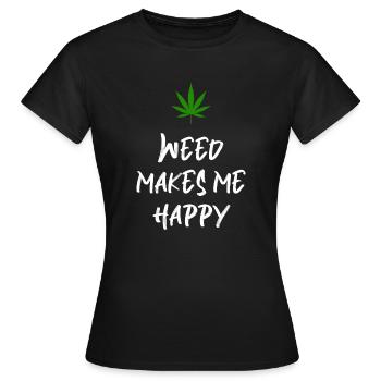 weed macht mich glücklich Cannabis Marihuana - Frauen T-Shirt - Schwarz - Vorne - AI Model Female 172 dark (172cm)