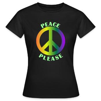 Blease de paix - T-shirt Femme - noir - Devant - AI Model Female 172 dark (172cm)