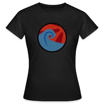 Vague style rétro - T-shirt Femme - noir - Devant - AI Model Female 172 dark (172cm)