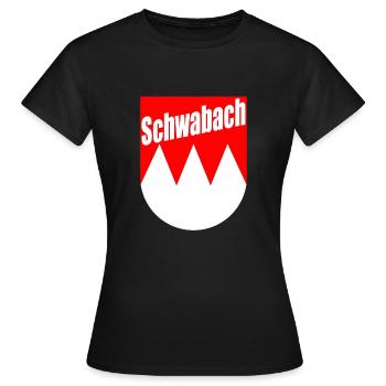 Shirt Schwabach im fränkischen Rechen - Frauen T-Shirt - Schwarz - Vorne - AI Model Female 172 dark (172cm)
