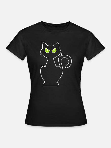 Wütende Katze - Frauen T-Shirt - Schwarz