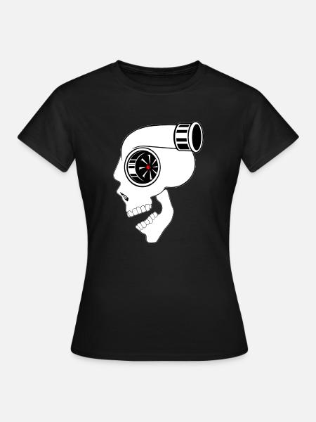 Skull Turbo - Frauen T-Shirt - Schwarz