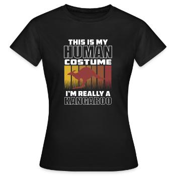 Känguru This is my Human Costume - Frauen T-Shirt - Schwarz - Vorne - AI Model Female 172 dark (172cm)