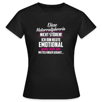Diese Motorradfahrerin nicht stören - Frauen T-Shirt - Schwarz - Vorne - AI Model Female 172 dark (172cm)