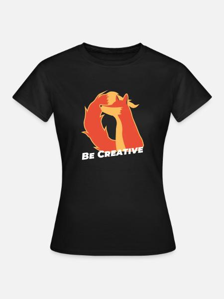 Foxlay BE CREATIVE - Frauen T-Shirt - Schwarz