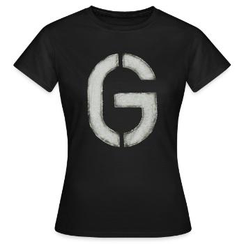 G - Lettre (pochoir) - T-shirt Femme - noir - Devant - AI Model Female 172 dark (172cm)