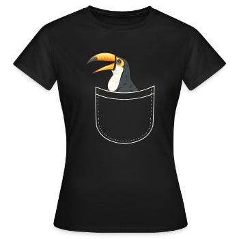 Tukan Vogel Regenwald - Frauen T-Shirt - Schwarz - Vorne - AI Model Female 172 dark (172cm)
